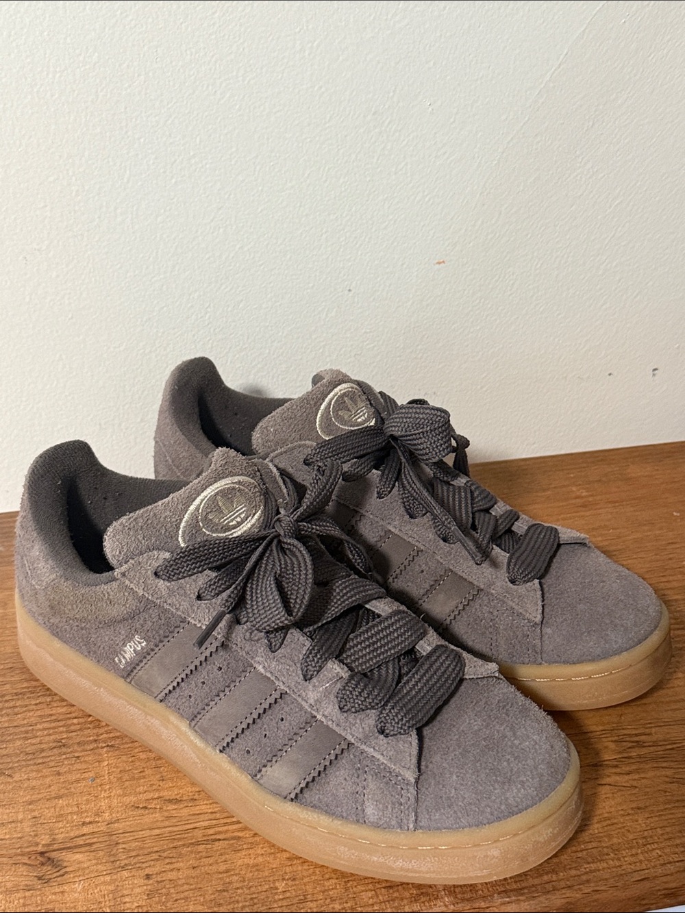 adidas Gray Suede Sneakers with Gum Outsole
